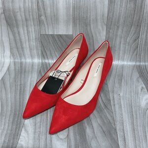 Zara Vibrant Red Suede Heels